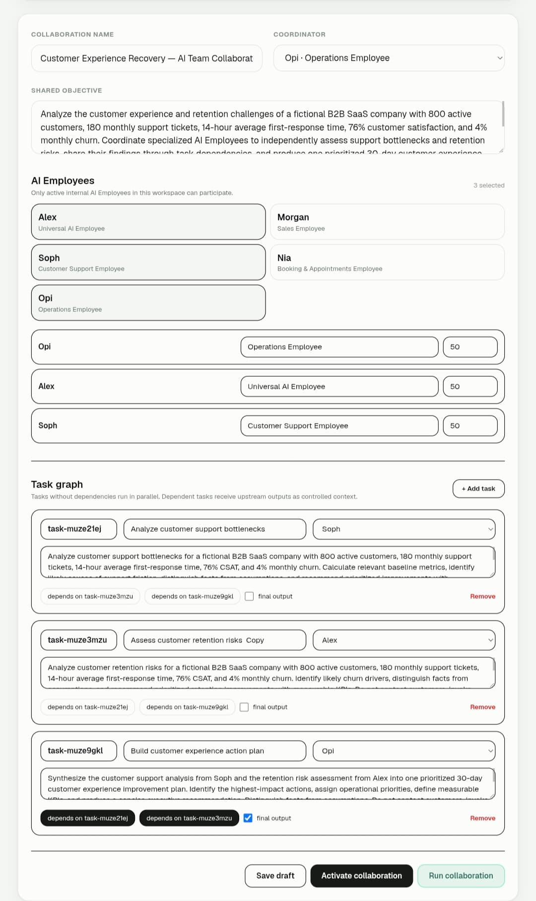 AI Collaboration: Customer Experience Recovery — execution screenshot 1