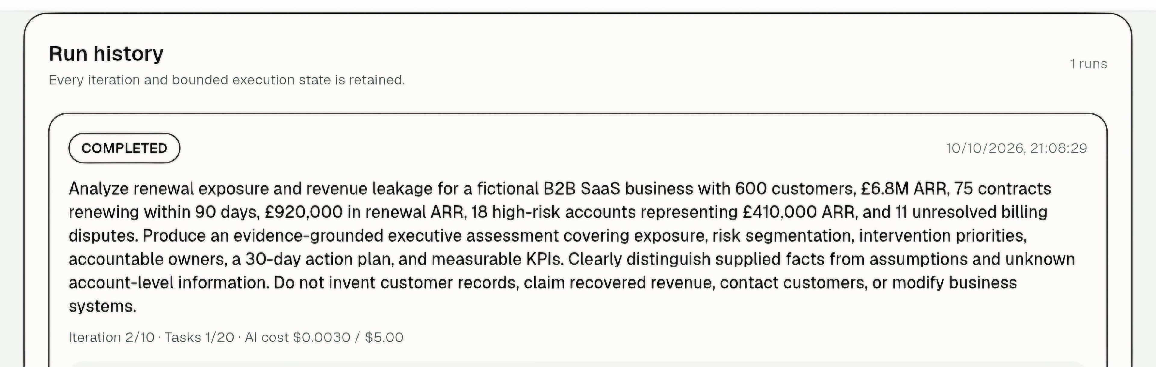 Autonomous Workflows: Executive Business Review — execution screenshot 1