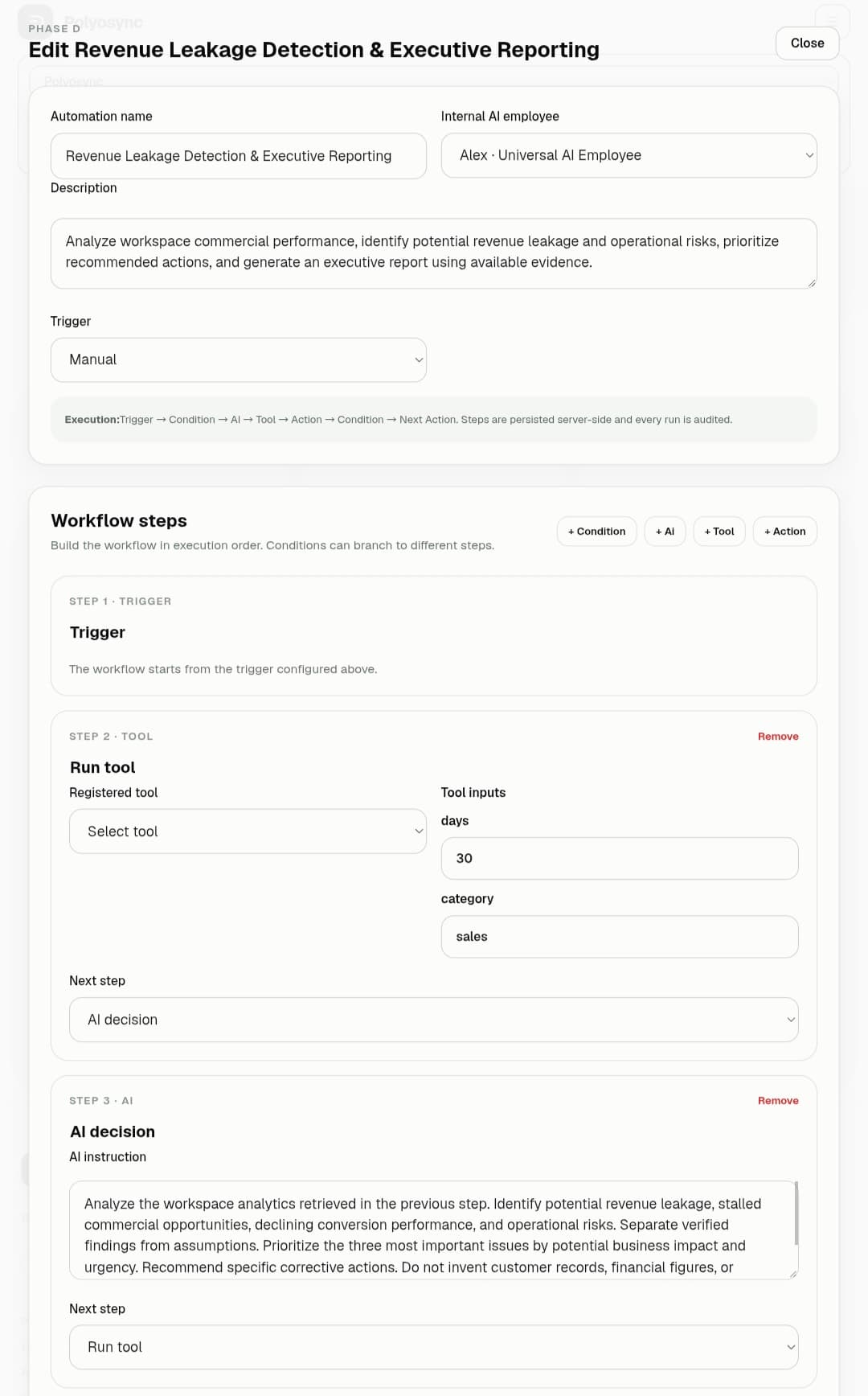 Automations: Revenue Leakage Detection & Executive Reporting — execution screenshot 1