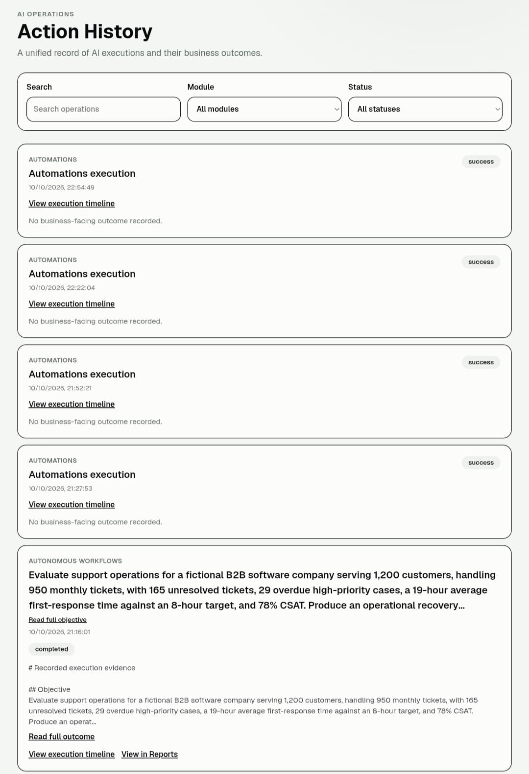 Polyosync Action History screenshot 1
