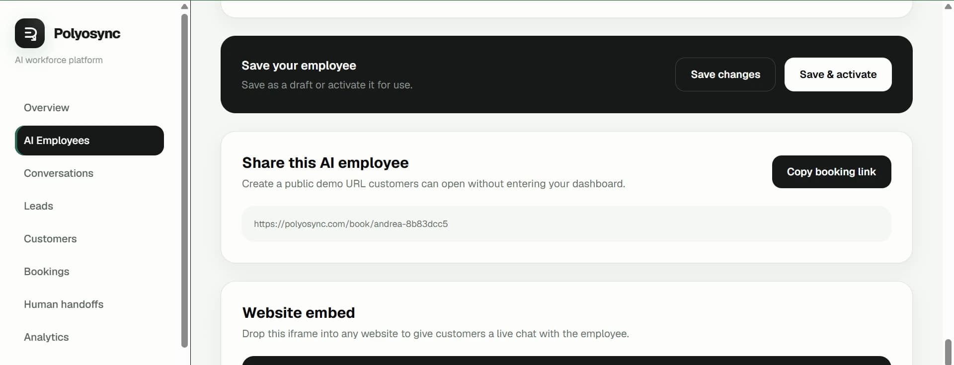 Customer-facing AI Employee deployment