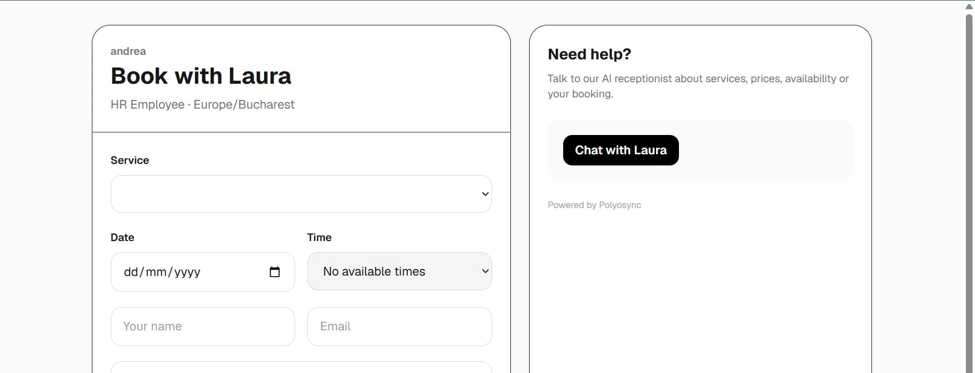 Customer booking